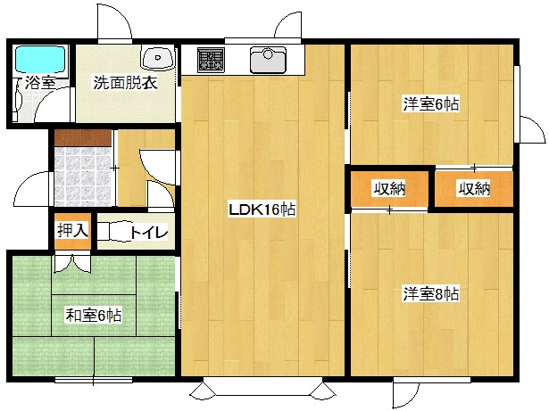 北見市広明町　中古住宅 間取り