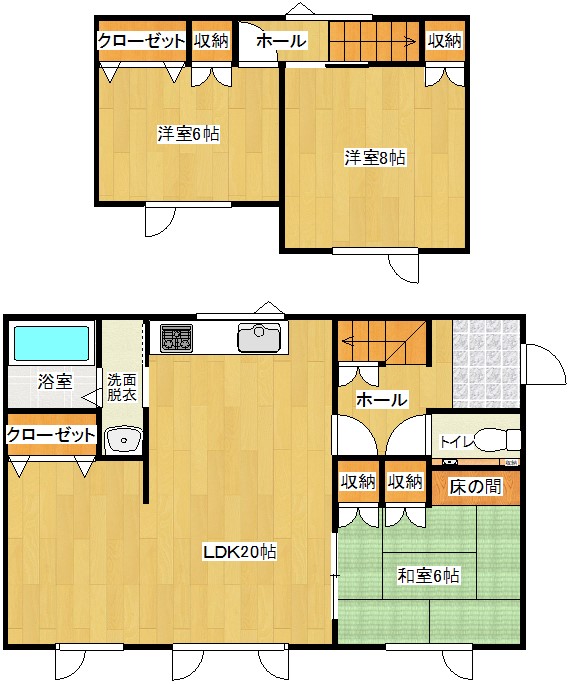 北見市緑ヶ丘二丁目　中古住宅 間取り
