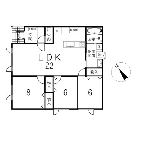 未入居戸建　小泉675番61 間取り