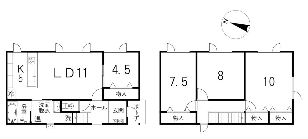 未入居戸建　とん田東町 間取り