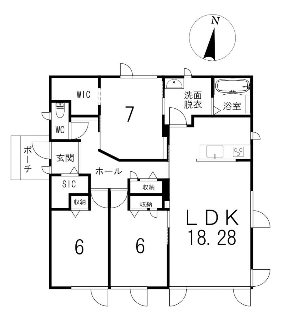 中古戸建　中央三輪９丁目 間取り
