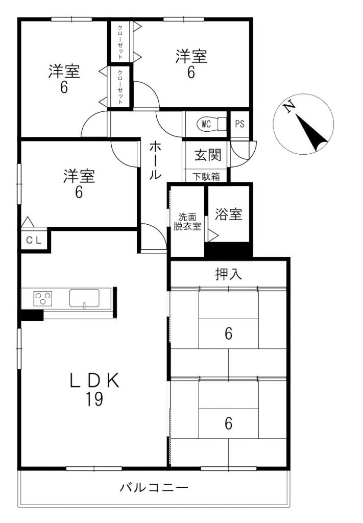 中古マンション　山下町（ロジェ山下通） 間取り