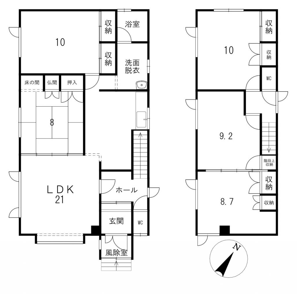 中古戸建　網走市潮見７丁目 間取り