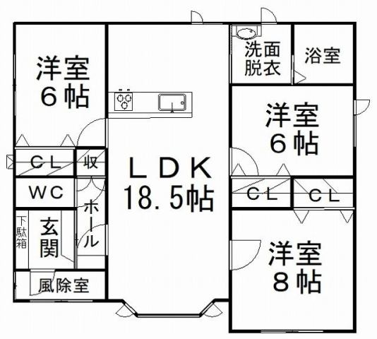 広明町１８８番　売家 間取り