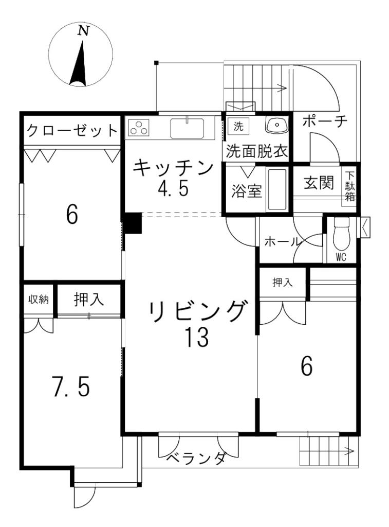 中古戸建　末広町366番地53 間取り