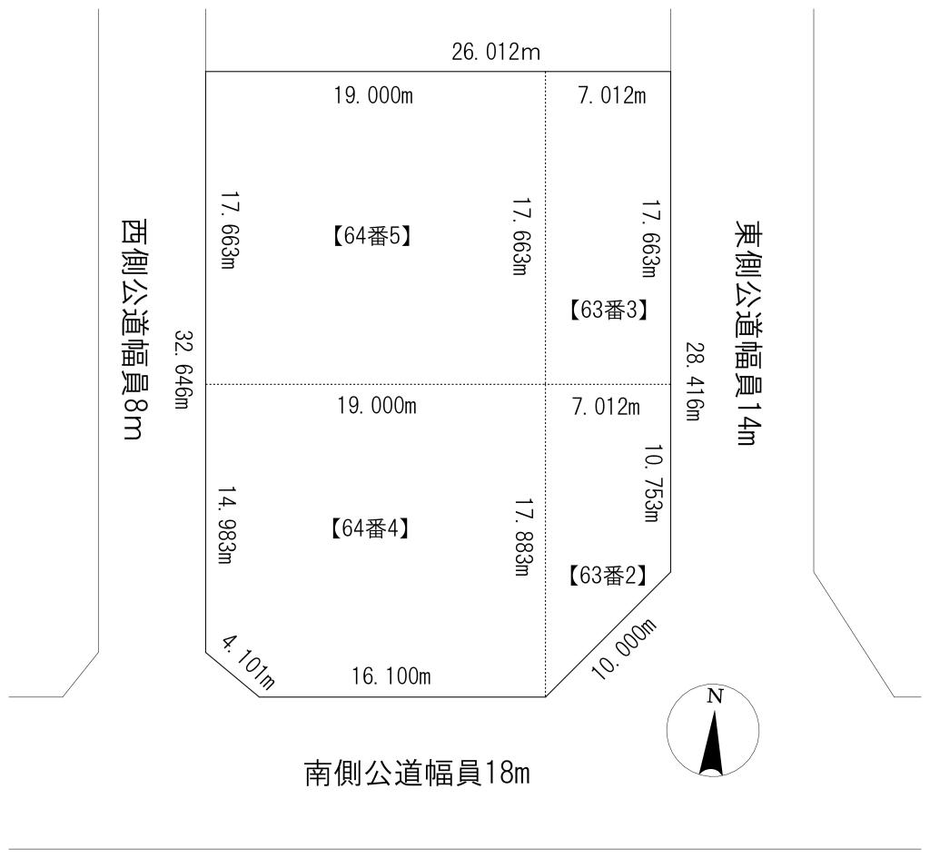 売土地　北進町７丁目64番 外3筆 間取り