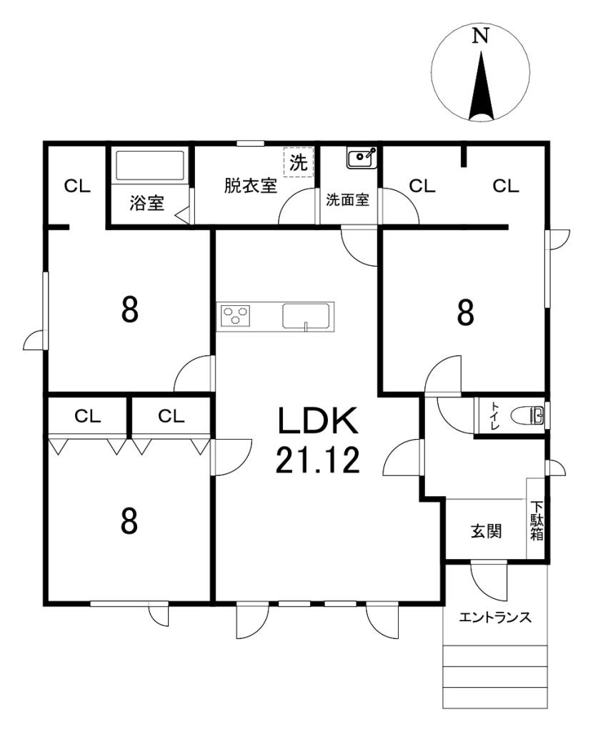 中古戸建　清見町74番地33 間取り