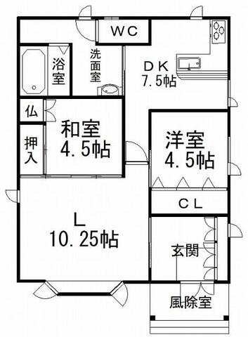 留辺蘂町旭西２２２　売家 間取り