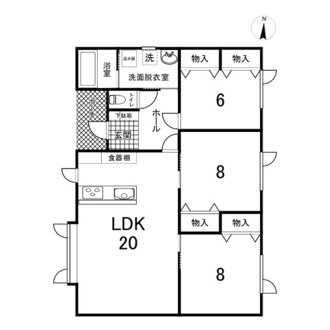 新築戸建　中ノ島町３丁目5番8号 間取り