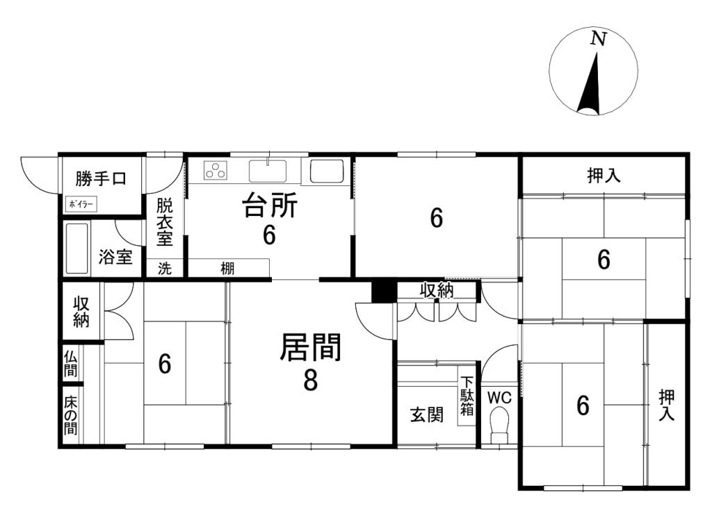 中古戸建　緑ケ丘１丁目25番4号 間取り