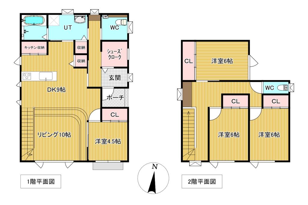 美山町南１０丁目３０番　戸建て 間取り