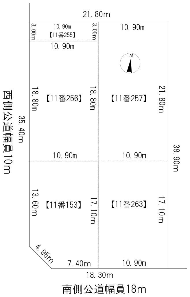 売土地　花月町11番153 外4筆 間取り
