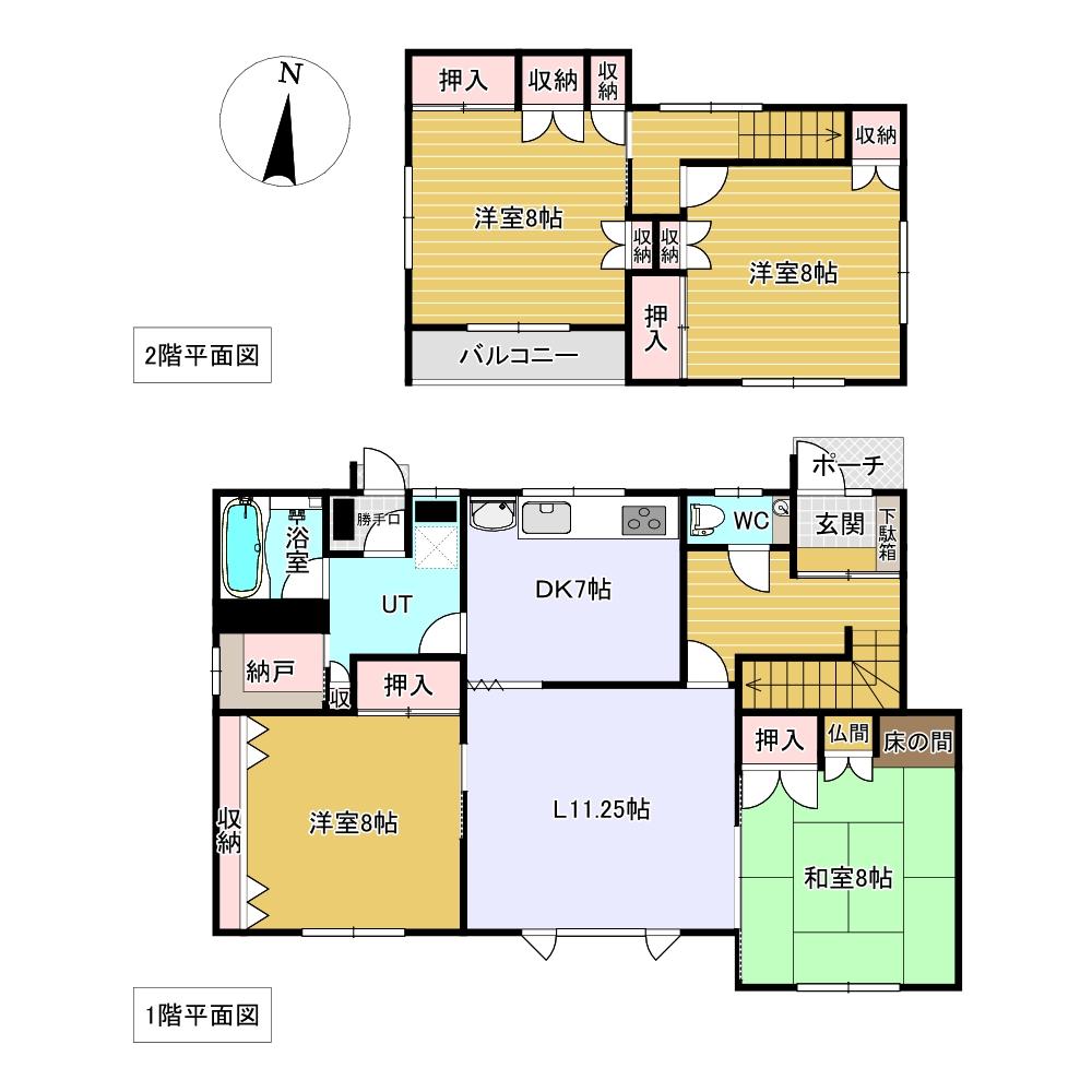 東三輪４丁目１６番　戸建て 間取り