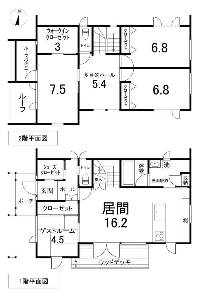 中古戸建　中央三輪７丁目446番地5 間取り