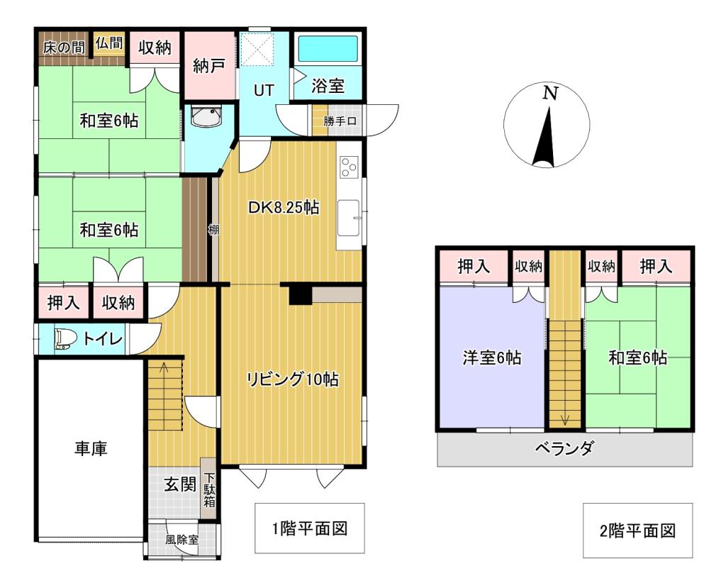 東三輪１丁目９１番　戸建て 間取り