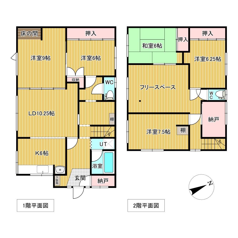 川東３４０番　戸建て 間取り