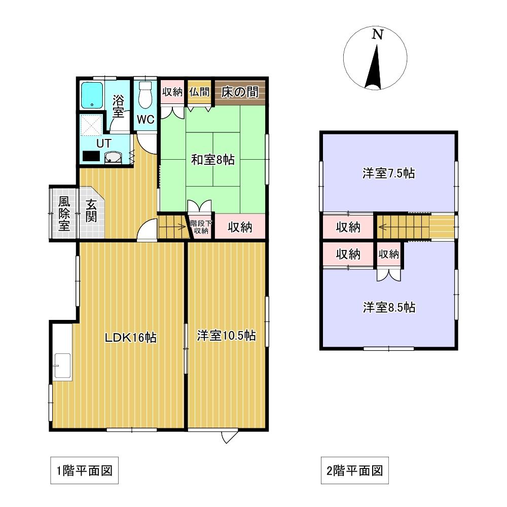 中央三輪２丁目３９９番　戸建て 間取り