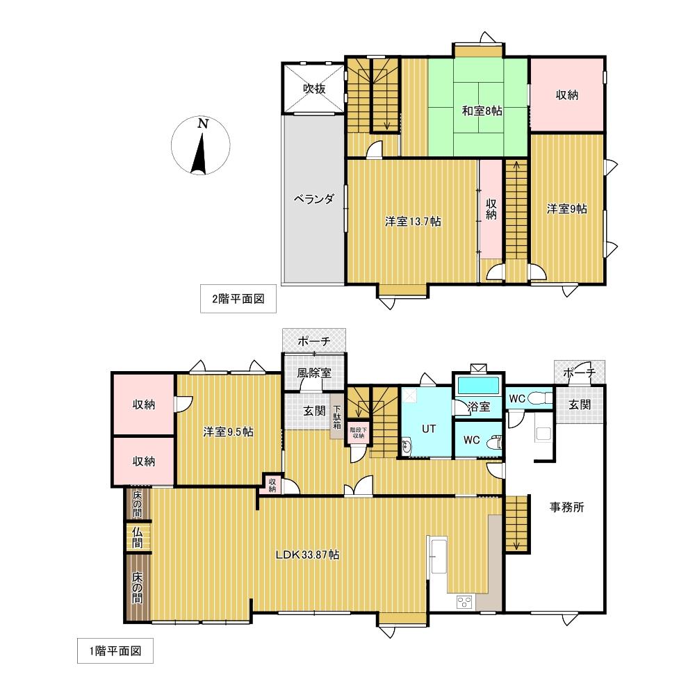 西三輪２丁目６６２番　戸建て 間取り