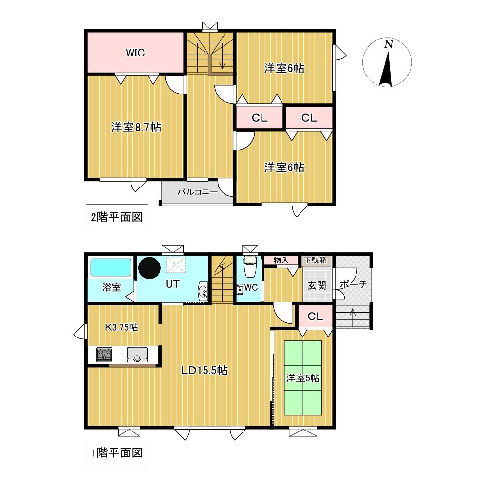 川沿町１２４番　戸建て 間取り