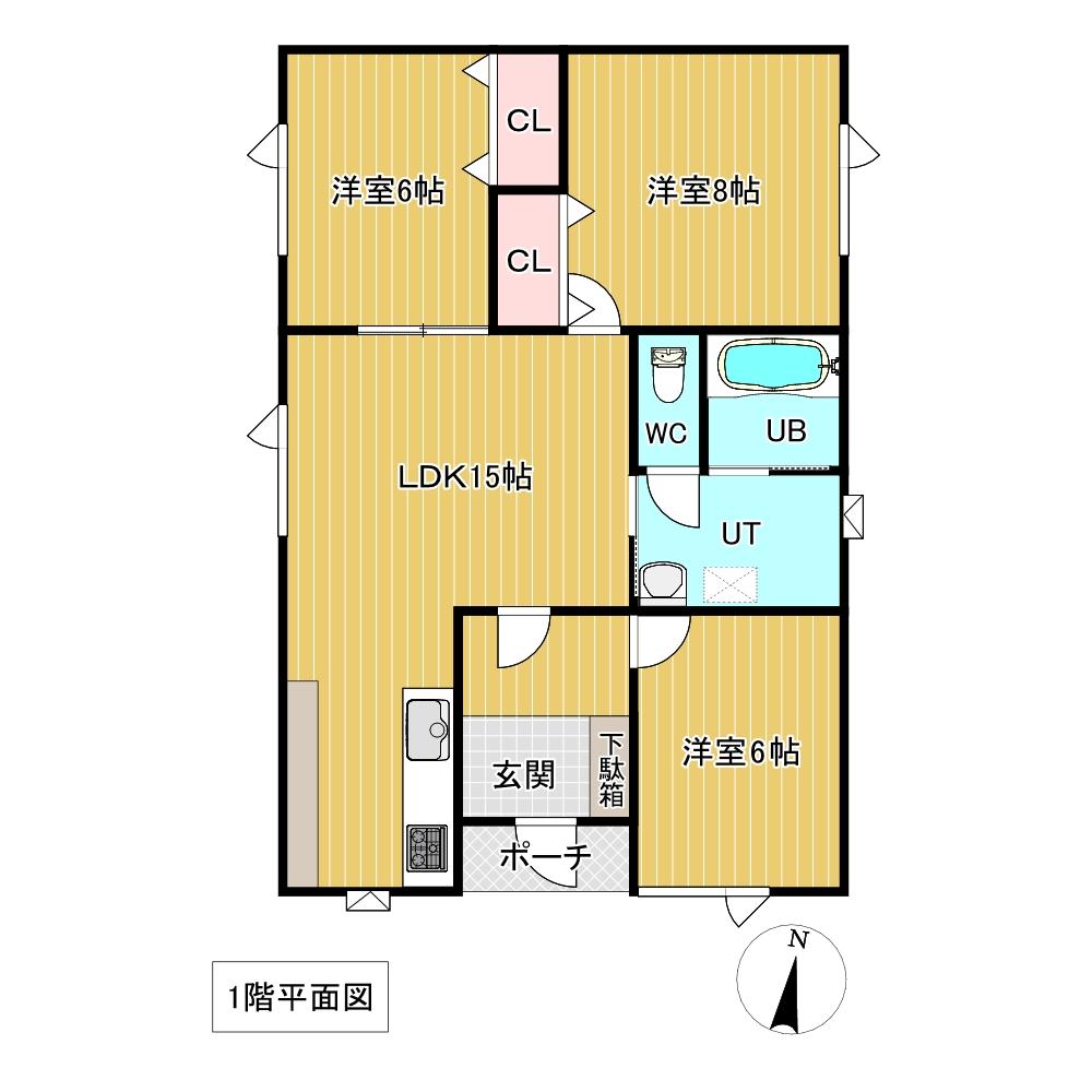 美芳町９丁目２番　戸建て 間取り