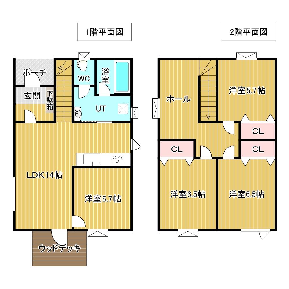 中ノ島町４丁目２番　戸建て 間取り