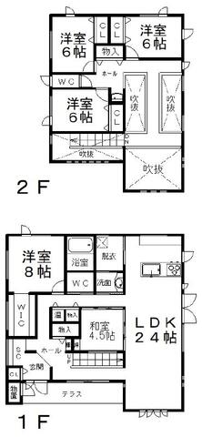 美山町東２丁目７３番　売家 間取り