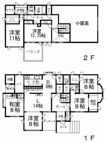 美山町南８丁目３９番　売家 間取り