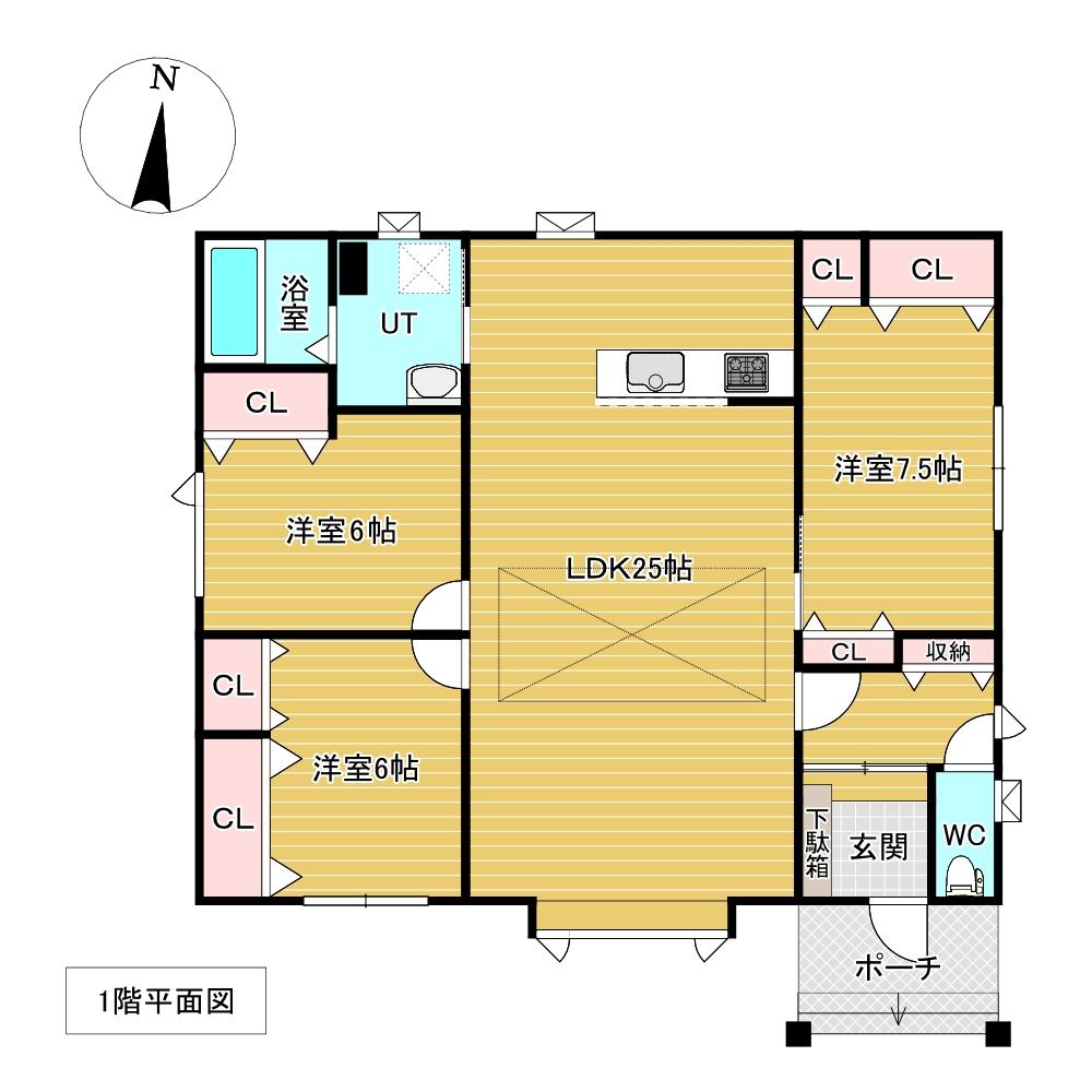 中央三輪３丁目５３０番　戸建て 間取り