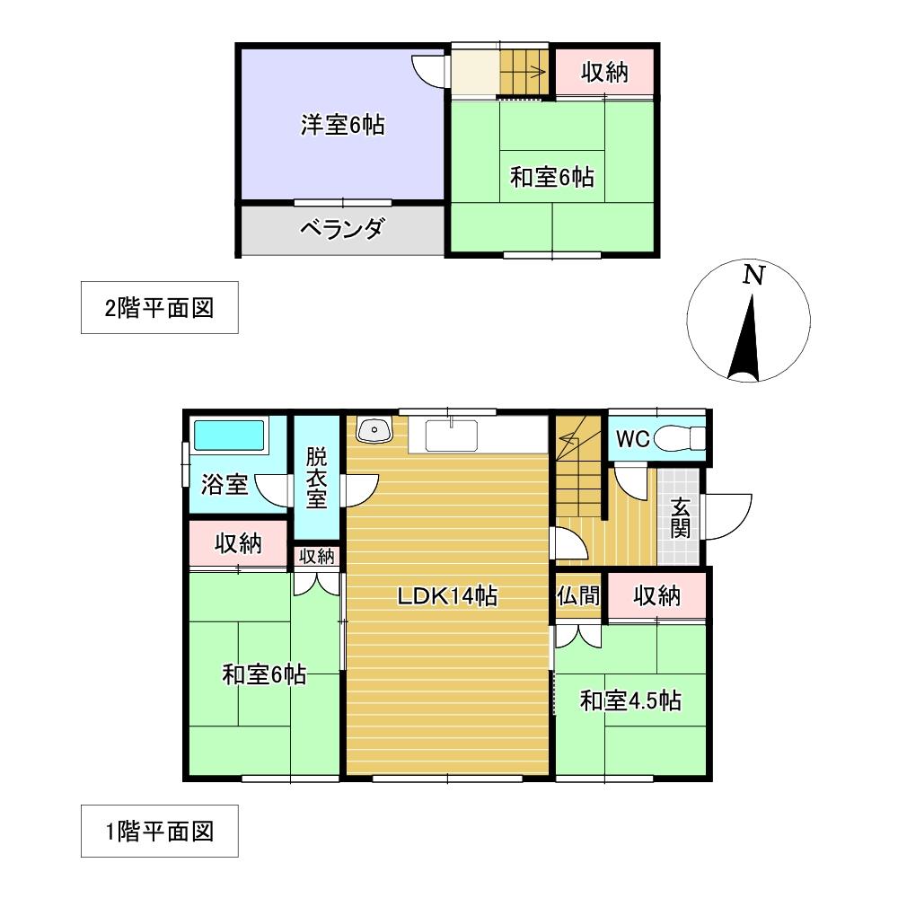中央三輪３丁目５３０番　戸建て 間取り
