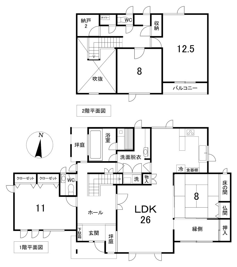 中古戸建　美山町南８丁目39番地65 外1筆 間取り