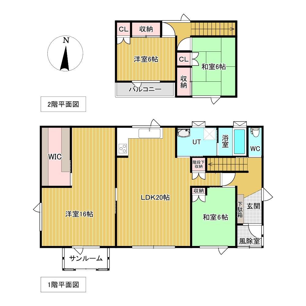 美芳町６丁目１番　戸建て 間取り