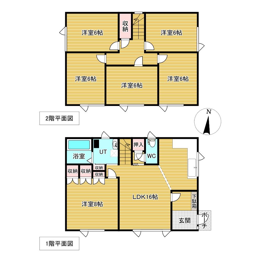 美山町西１丁目５０番　戸建て 間取り